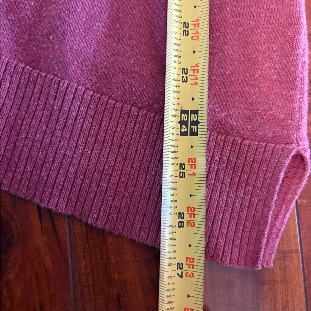 Lilla p long sleeve asymmetrical hem sweater cotton modal red overlapping small